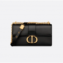 Dior 30 Montaigne East-West Bag with Chain Black Calfskin