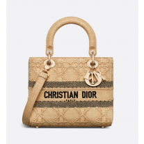 Dior Medium Lady D-Lite Bag Natural Cannage Raffia