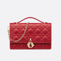 Dior Miss Dior Top Handle Bag Amaryllis Red Cannage Lambskin