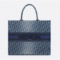 Dior Book Tote Blue Denim Dior Oblique Jacquard