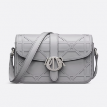 Dior Mini Dior Charm Bag Gray Cannage Cosmo Leather