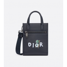 Dior And Otani Workshop Safari North-South Mini Tote Bag Navy Blue
