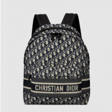 Dior DiorTravel Backpack Blue Dior Oblique Jacquard