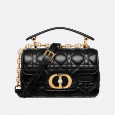 Dior Jolie Top Handle Bag Black Cannage Calfskin