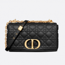 Dior Medium Dior Caro Bag Black Supple Cannage Calfskin