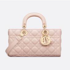 Dior Medium Lady D-Joy Bag Powder Pink Cannage Lambskin