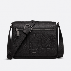 Dior Messenger Bag with Flap Black Dior Gravity Grained Calfskin