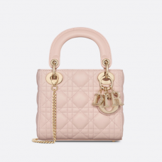 Dior Mini Lady Dior Bag Powder Pink Cannage Lambskin