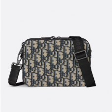 Dior Pouch with Strap Beige and black Dior Oblique jacquard