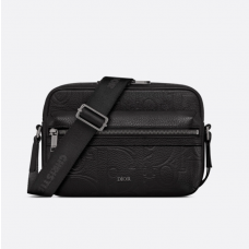 Dior Rider 2.0 Zipped Messenger Bag Black Dior Gravity Leather and Black Grained Calfskin