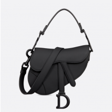 Dior Saddle Bag with Strap Black Ultramatte Calfskin