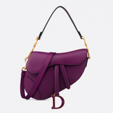 Dior Saddle Bag with Strap Mulberry Smooth Calfskin