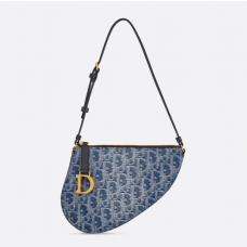 Dior Saddle Rodeo Pouch Blue Denim Dior Oblique Jacquard