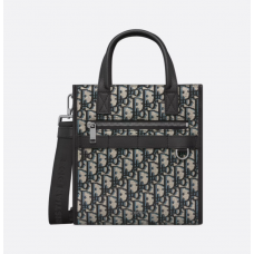 Dior Safari North-South Tote Bag Beige and Black Dior Oblique Jacquard