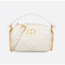 Dior Small Dior Caro Top Handle Camera Bag Latte Macrocannage Calfskin