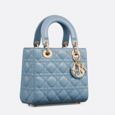 Dior Small Lady Dior Bag Sky Blue Cannage Lambskin
