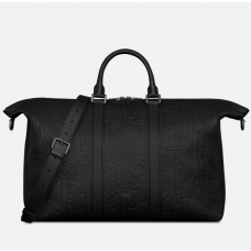 Dior Weekender 40 Black Dior Gravity Leather and Black Grained Calfskin