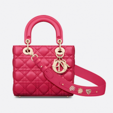 Dior Small Lady Dior My ABCDior Bag Passion Pink Cannage Lambskin