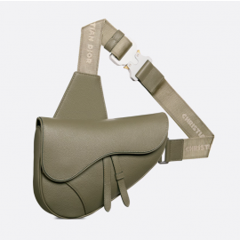 Dior Saddle Bag Khaki Grained Calfskin