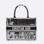 Dior Book Tote White and Black New York Embroidery