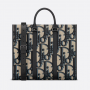 Dior East-West Tote Bag Beige Black Maxi Dior Oblique Jacquard