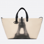 Dior Large Dior Toujours Bag Latte Black Canvas with Eiffel Tower Print