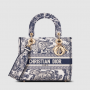 Dior Medium Lady D-Lite Bag Blue Toile de Jouy Embroidery